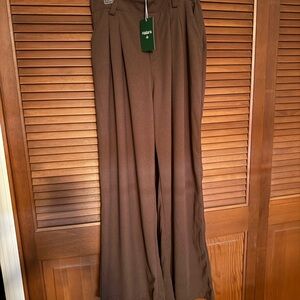 Brown Wide-Leg Trousers